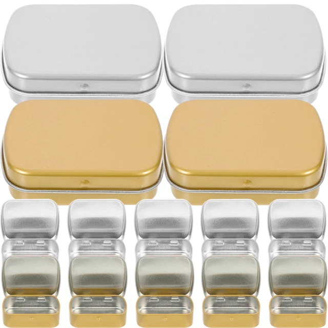 20 Pcs Small Tins Lids Tin Box Storage Boxes Lids Mini Containers Jewelry Box