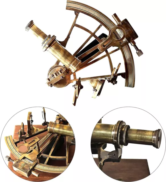 8 Inch Heavy German Working Model Antique Brass Sextant Marine Sea Collectible N 3