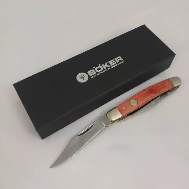 Boker Tree Brand Congress Red Bone Sheepsfoot Pen Blade Pocket Knife 110745
