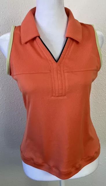 Bette & Court Golf Tennis Sleeveless V-Neck Shirt Women's Small Peach Color