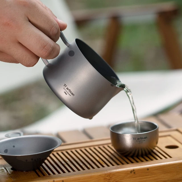 Tasse De Camping En Titane Double Paroi - Ultra Légère - Argent - Neuve