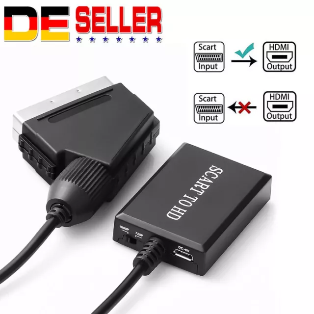 SCART to HDMI Converter SCART to HDMI Adapter Video Audio Converter HD 1080P DHL