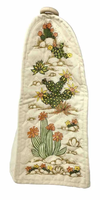 Vintage 17” Small Appliance Cover Blender Cactus Plant Desert Print 70s Boho MCM