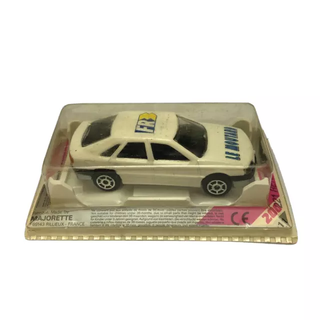 Renault Safrane White Le Moutard Promo Majorette No. 221 1:64 Scale Toy Car