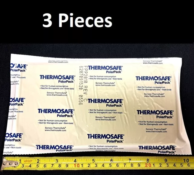 3 LARGE ThermoSafe Polar Pack Foam Brick Freezer Cold Ice Pack (9"x4.75"x0.75")