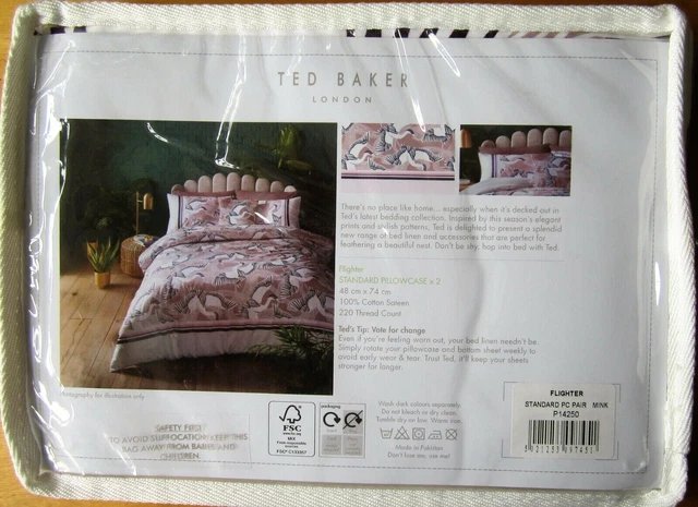 TED BAKER FLIGHTER Mink Pair Of Standard Pillowcases 20.00