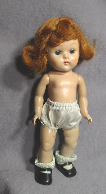 Vintage 1953 Vogue Ginny Doll - Strung - Red Hair in a Flip - Painted Lashes