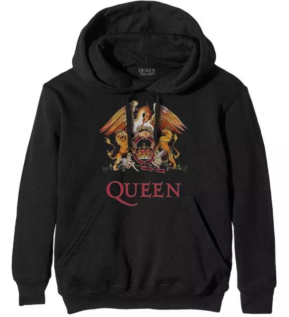 Queen Classic Crest Black Pullover Hoodie OFFICIAL