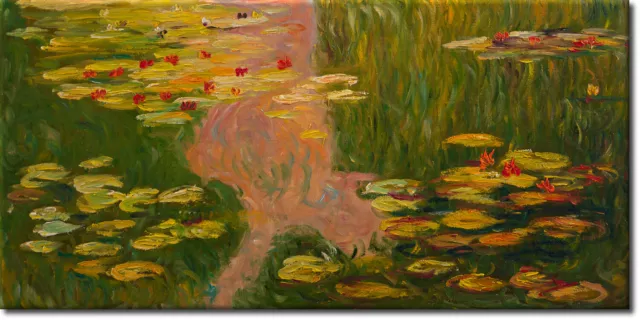 Der Seerosenteich I - Ein handgemaltes Ölbild nach Claude Monet in 81x42cm