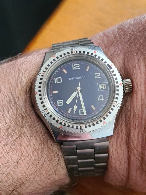 Montre De Plongée Vintage Selhor Pour Femme - Mécanique à Remontage Manuel
