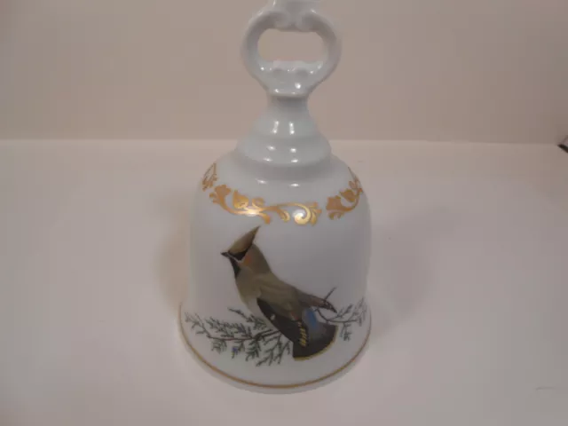 Vintage Danbury Mint Songbirds of America Bell BOHEMIAN WAXWING Jo Polseno