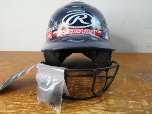 New Rawlings RCFHFG-N Batters Helmet with Face Guard Blue Size 6.5-7.5 coolflo 3