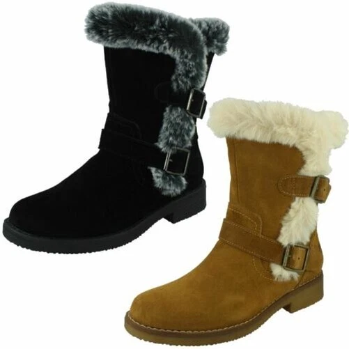 Femmes Hush Puppies mi-Mollet Doublé Chaud Bottes Macie