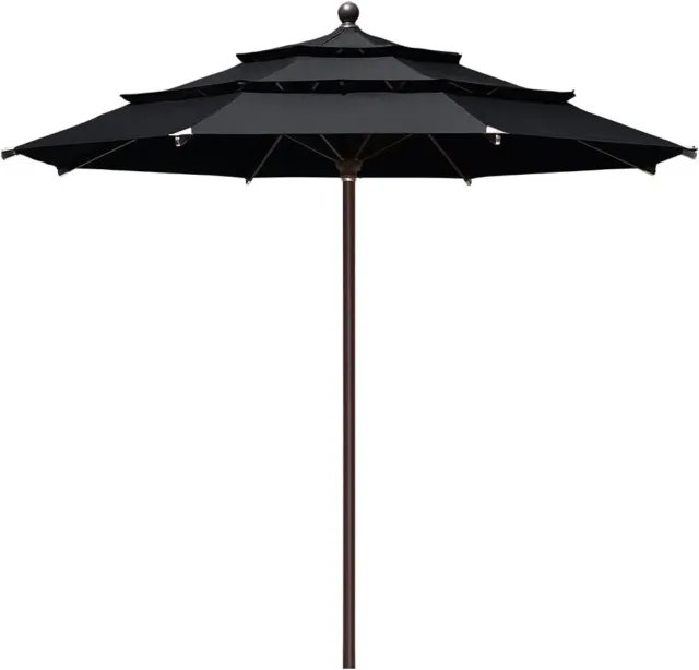 EliteShade USA 10-Year-Non-Fading Sunumbrella 11Ft 3 Tiers Market Umbrella Patio