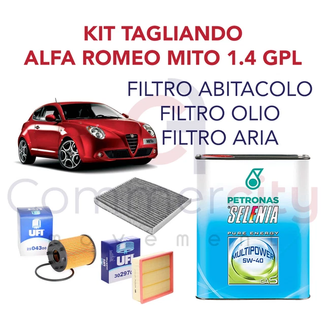 Kit Tagliando Auto Completo: 3 Filtri + Olio Selenia 5W-40 - Ideale Per Manutenzione