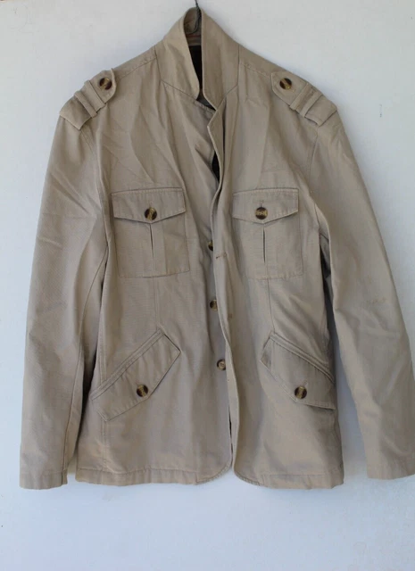 BOSSINI LONDON MENS Black Pea Coat Jacket Size M Lined Button Up