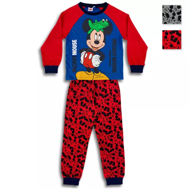 Pigiama Disney Mickey Mouse ufficiale maniche lunghe in cotone bambino 4589