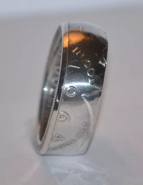 Ring handmade from a 90% silver 1964 Kennedy half dollar coin (Size 8-13)