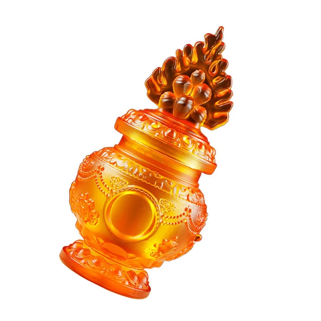 Coppa d'acqua in vetro offerta acqua ciotola cristallo tazza da tè forniture tibetane