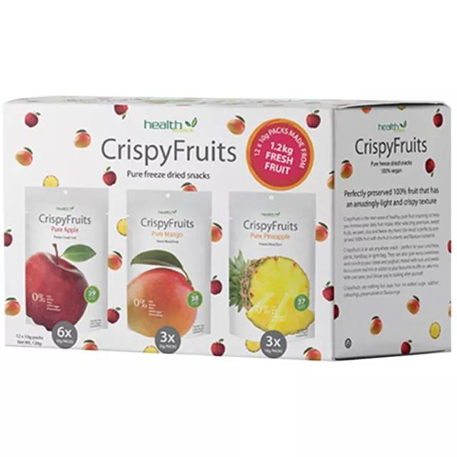 NEW Freeze Dried Pure Fruits Apple, Mango & Pineapple 12*10g Pack Healthy Snack!
