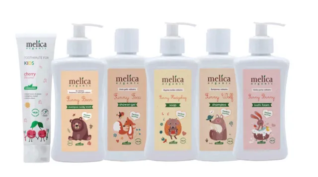 MELICA ORGANIC BIO BIOLOGISCH BABY en KINDEREN BADSET – 6 BIO ORGANIC produkten