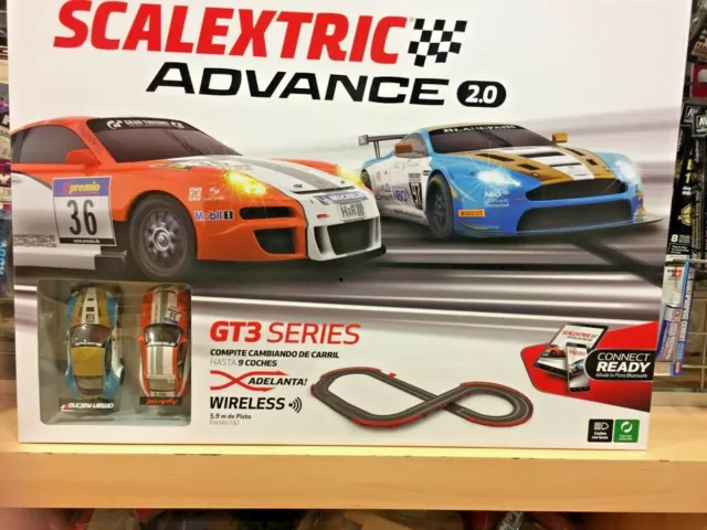 Scalextric Advance 2.0 Wireless GT3 S.Circuito completo con dos coches.E10402S50 2