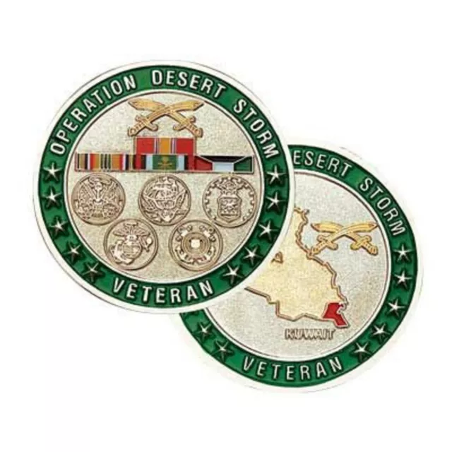 Operation Desert Storm Veteran  Military Medal Ribbon 1.5" Challenge Coin