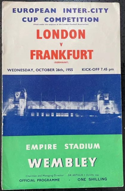 London v Frankfurt, Inter-City Cup, 1955/56, at Wembley.