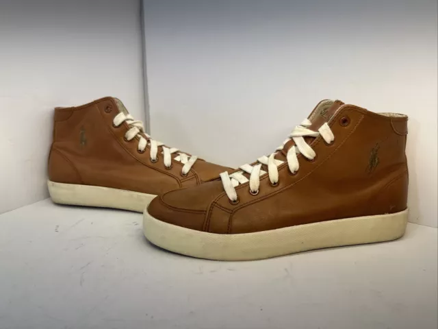 POLO BY RALPH LAUREN Leather High Top Tennis Shoes Men’s 8.5 VINTAGE ...