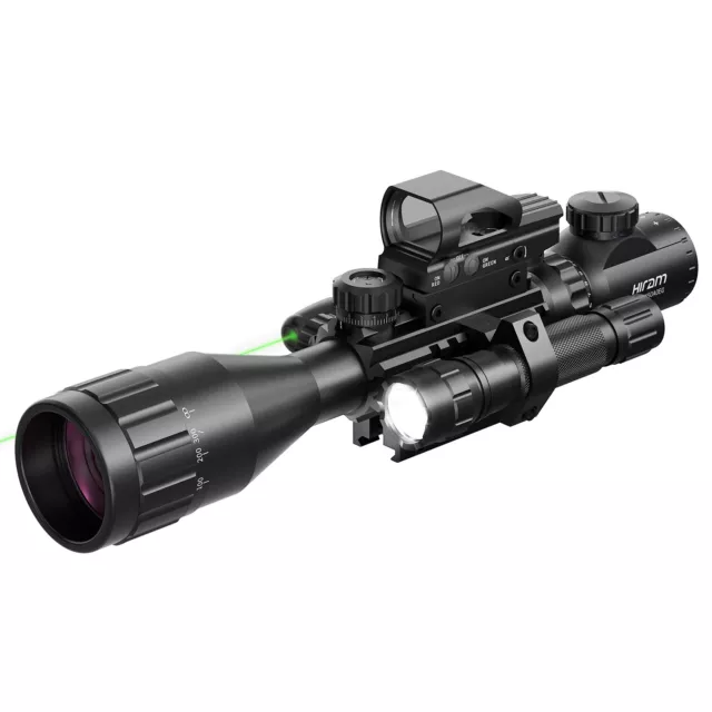 4-16x50 EG Rifle Scope W.Holographic 4 Reticle HD Red Dot Sight & Green Laser US 2