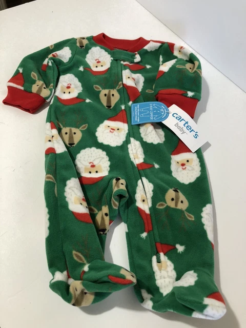 Carters Baby Christmas Pajamas Newborn Baby Footed Fleece Girl Boy Unisex NWT