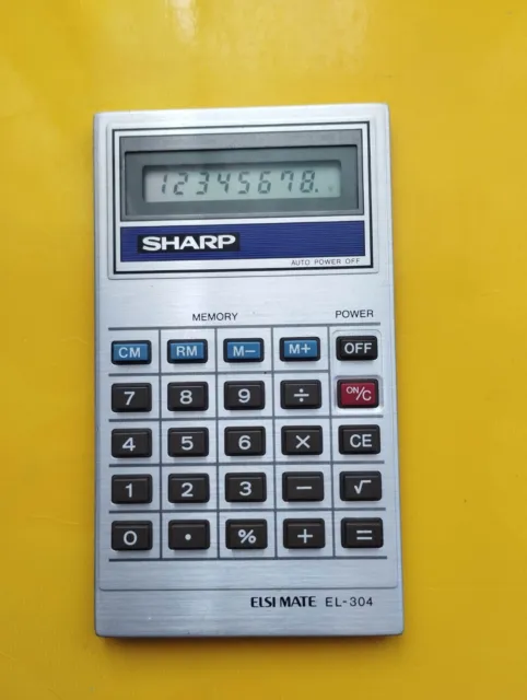 Vintage Calculatrice Sharp Elsi Mate EL-304 calculator metal collector