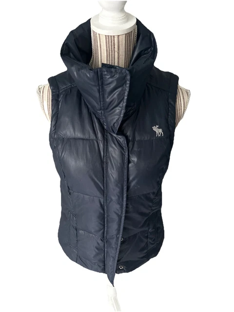 ABRCROMBIE FITCH Doudoune Bleu Duvet Sans Manche Femme Taille