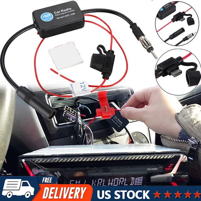 Antenna Amplifier Signal Booster Universal 12V Car FM&AM Radio Antenna Universal