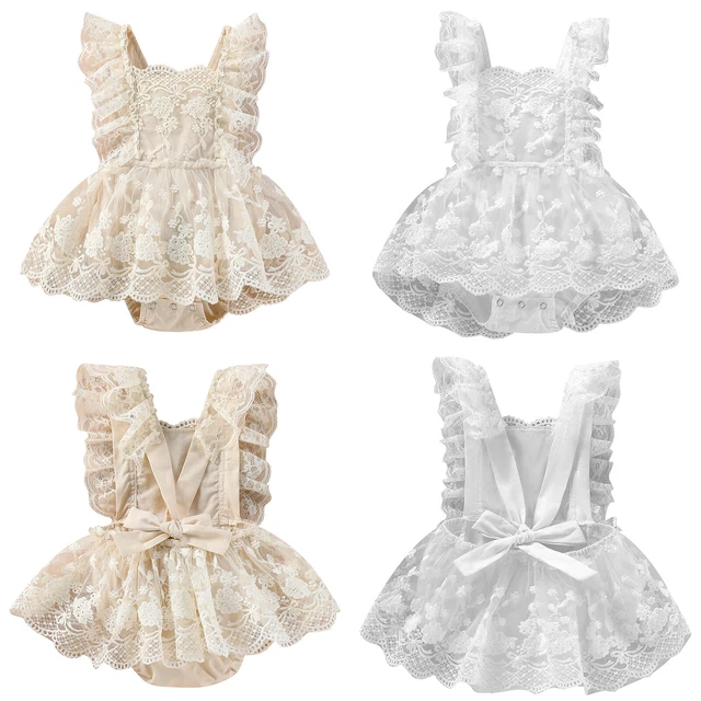 Baby Girls Lace Romper One Piece Jumpsuit Princess Tutu Dress Bodysuit Clothes