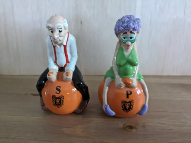 Ringtons Novelty Salt And Pepper Pots Rosie Lee & Earl Grey On Space Hoppers