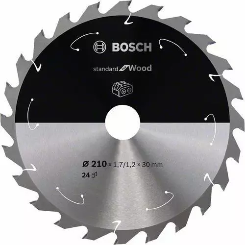 Bosch Akku-Kreissägeblatt Estándar para Madera, Ø 210 MM, 24 Dientes