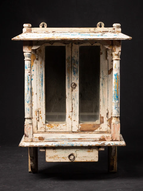 Antique Indian wall shrine with mirror from India, 19th century