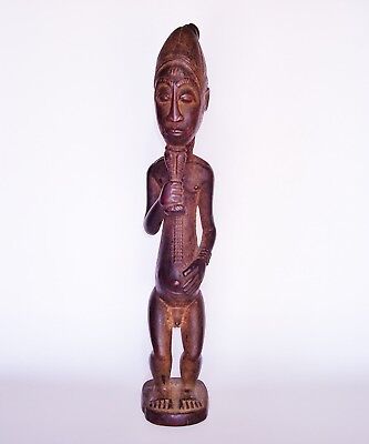 Finely Carved Museum Quality Baoulé Baule Male Figure Statue, Ivory Coast