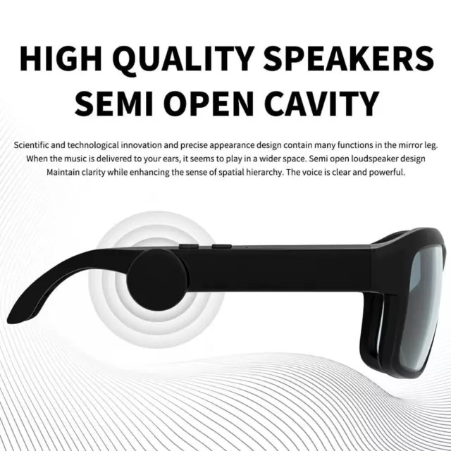 Mens Audio Sunglasses .Smart Bluetooth Headphone Glasses' E6W0