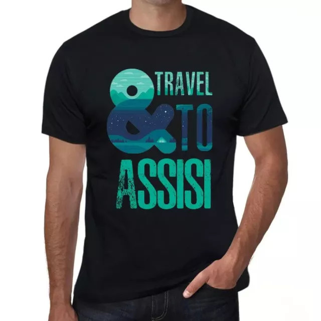 ULTRABASIC Homme Tee-Shirt Et Voyage À Assisi And Travel To Assisi T-Shirt