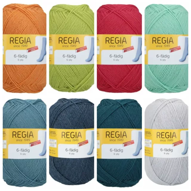 REGIA  - UNI 6-fädig - Sockenwolle - 150g - LL 375m - (€6,80 - €7,00/100g)