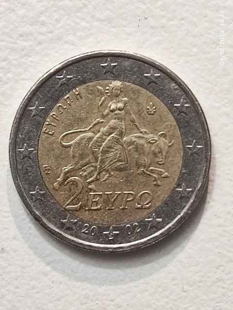 PIÈCE DE 2 euros grecque 2002 avec le S dans l'étoile (Rare) EUR 50,00 ...