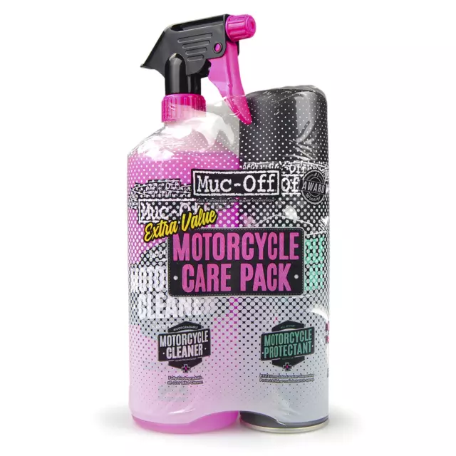 MUC-OFF Motorradpflege-Duo-Kit (Motorcycle Protectant + Cleaner) Care Pack