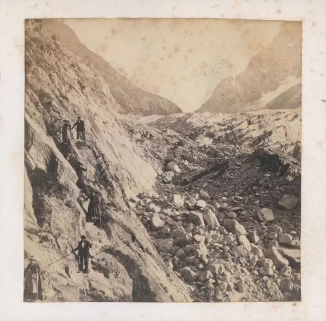 France, Chamonix, le Mauvais Pas Vintage albumen print. Tirage albumin