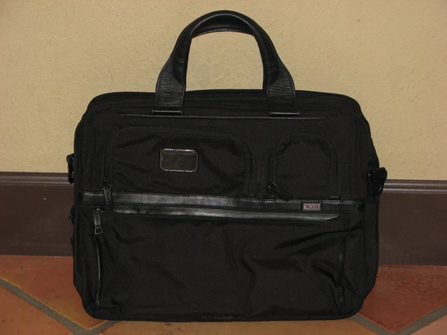 TUMI Alpha 3 Black Expandable Organizer Laptop Brief