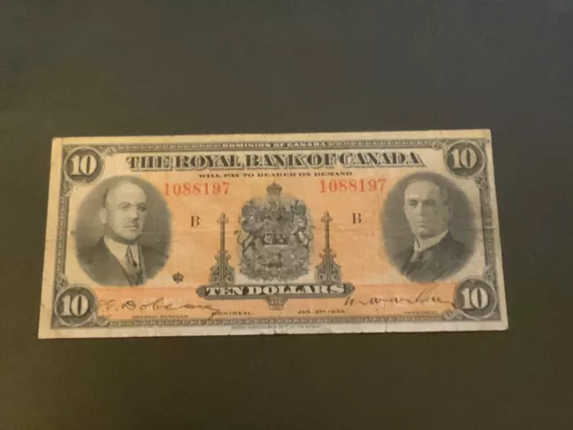 1935 The Royal Bank of Canada 10 Dollars