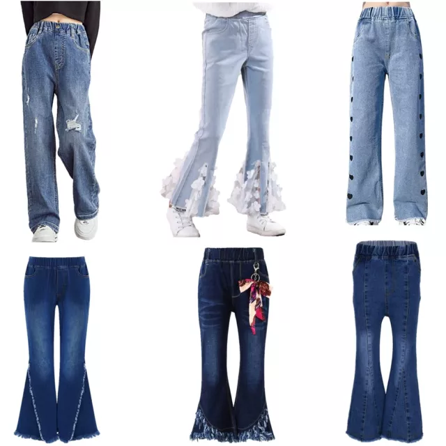 Pantaloni in denim casual alla moda strappati jeans svasati a campana skinny pantaloni casual