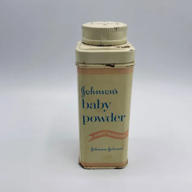 VTG Johnson & Johnson Baby Powder Shaker Tin Empty Marked 37¢ 1960’s Prop Retro