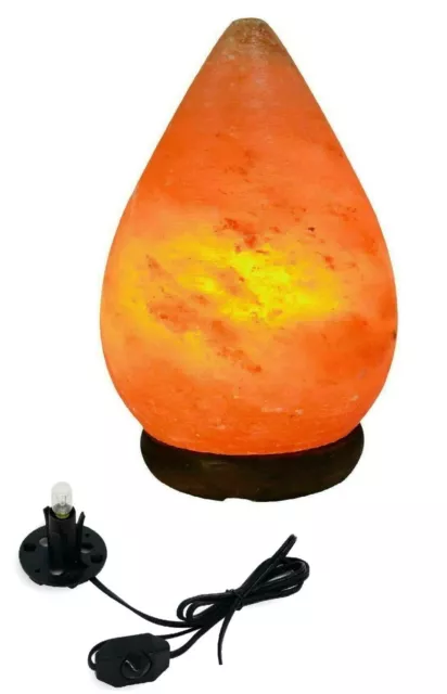 Natural Himalayan Pink Candle Flame Salt Lamp With Dimmer Control With Bulb New